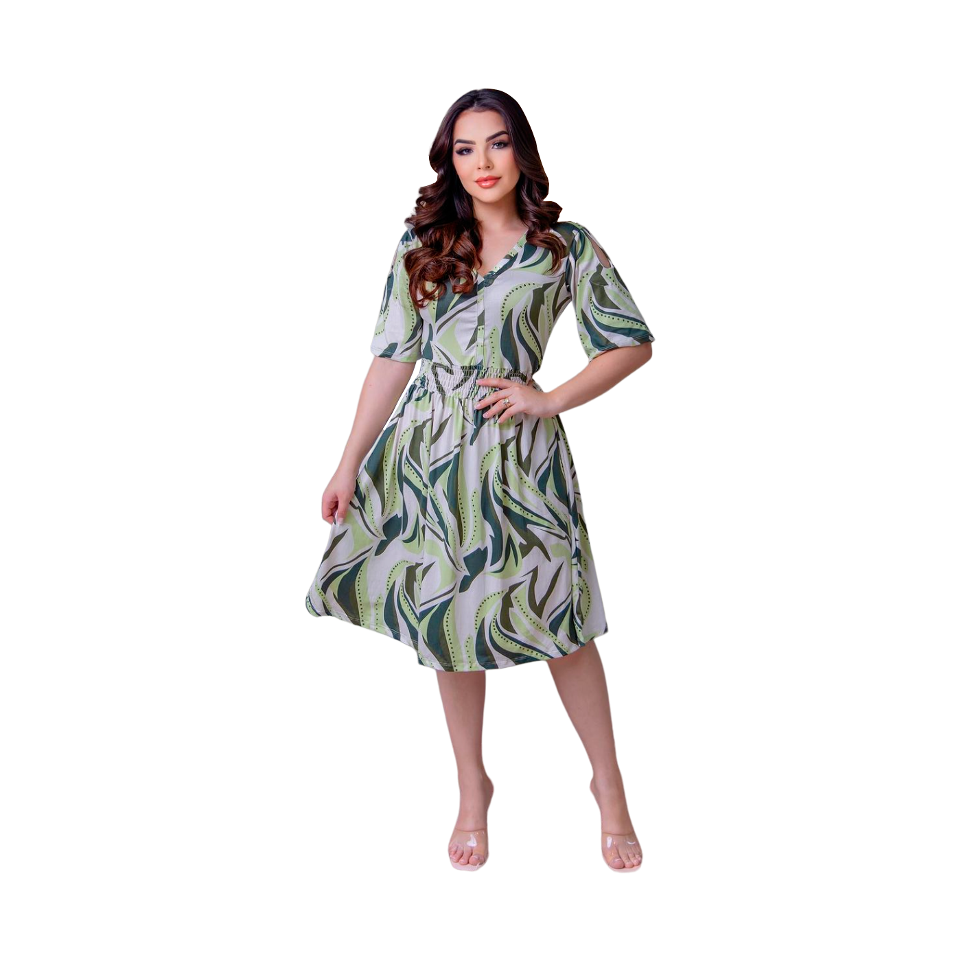 Vestido Midi Feminino Manga 3 / 4